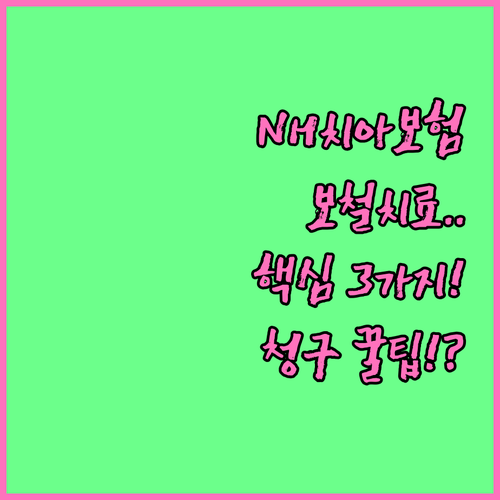 NH농협손해 치아보험 보철치료 보험금..