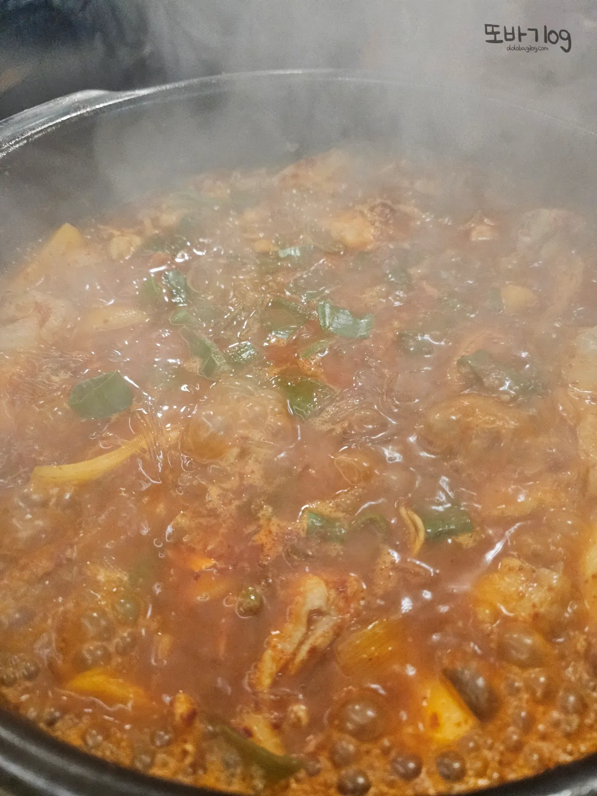 뚝배기-김이모락모락-닭도리탕-보글보글-닭도리탕