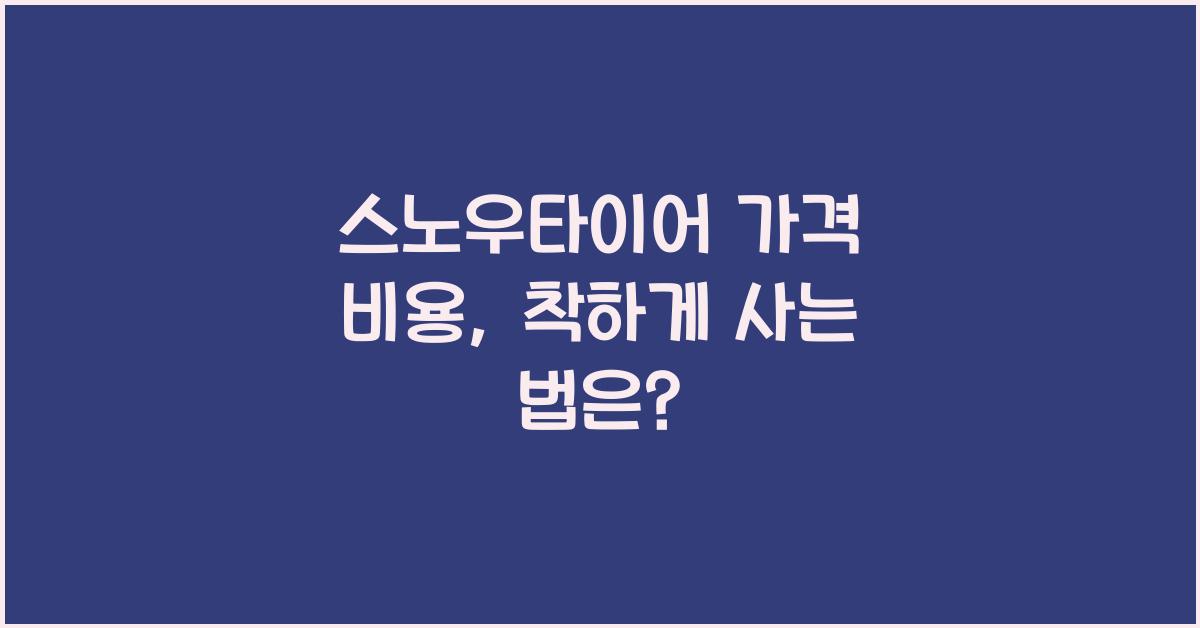 스노우타이어 가격 비용