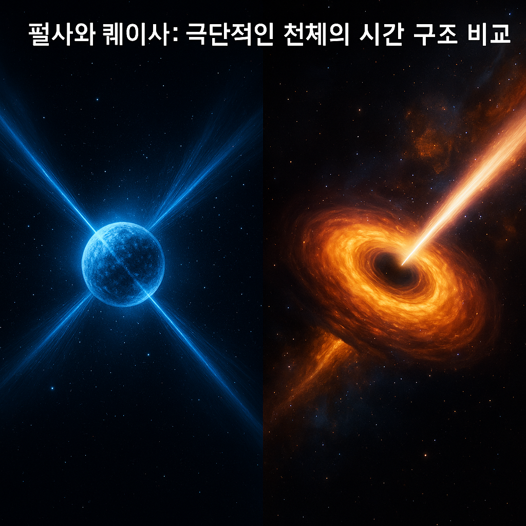 펄사와 퀘이사: 극단적인 천체의 시간 구조 비교