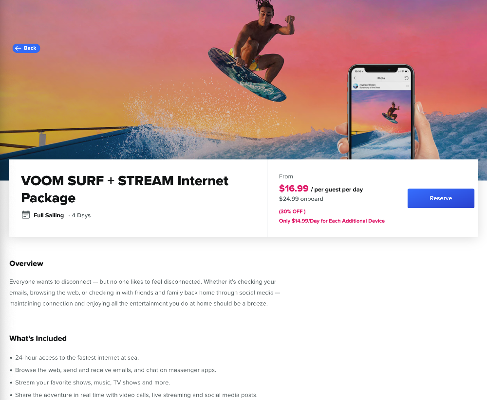 Voom Surf + Stream 패키지 광고