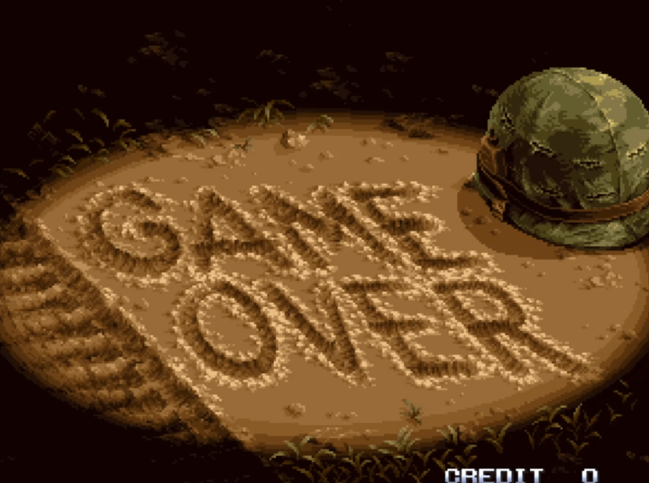 메탈슬러그X-오락실게임-종료-화면