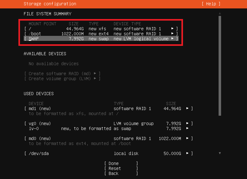 파티션 설정 확인