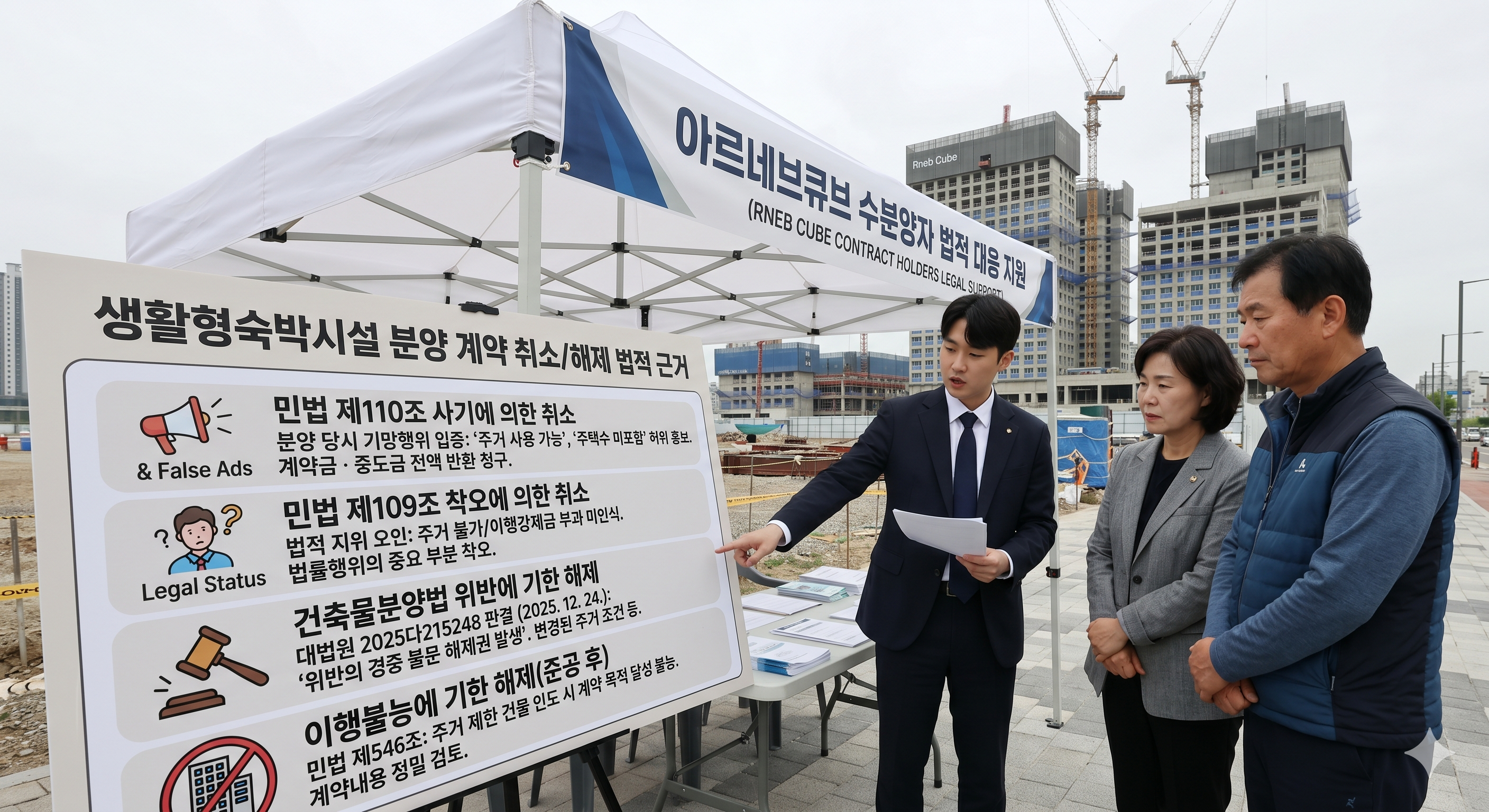 반달섬 아르네브큐브 분양계약 해제 가능한가 &mdash; 생활형숙박시설 '주거 불가' 전환, 수분양자의 법적 대응 분석