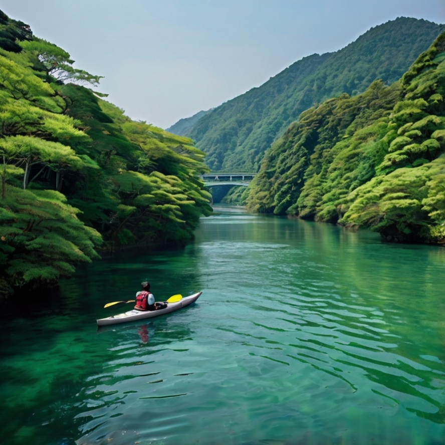 여름 고치 가볼만한 곳 시만토 강 이미지