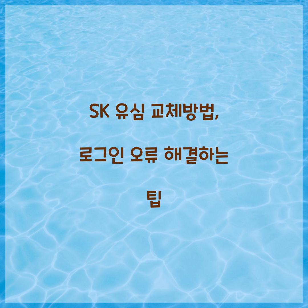SK 유심 교체방법
