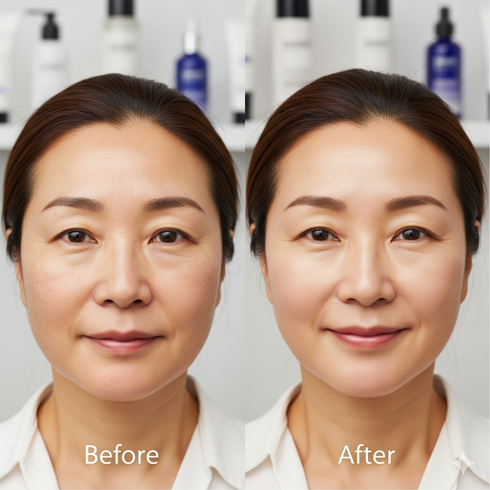 전문적인 중년 피부톤 개선