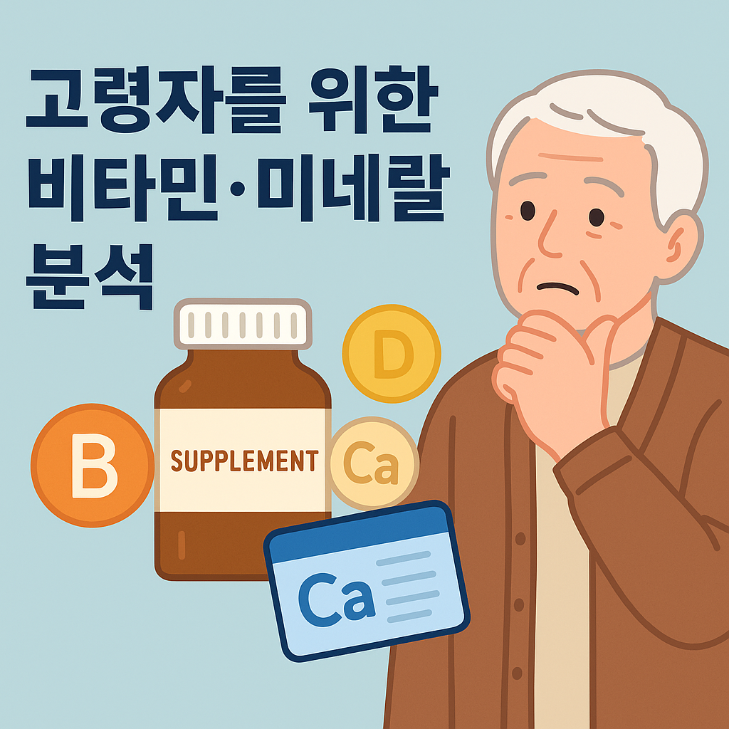 65세 이상 노인에게 좋은 영양제 성분 분석 (비타민, 미네랄, 흡수)