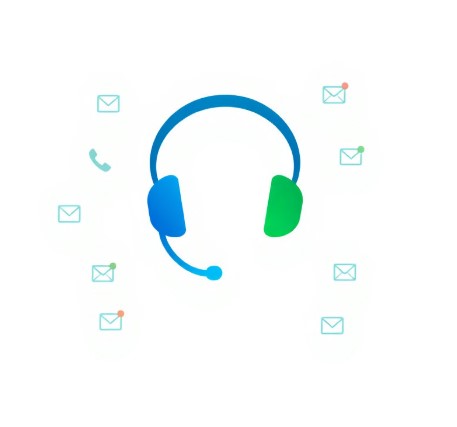 알뜰폰의 고객센터 상징하는 이어폰 이미지입니다.