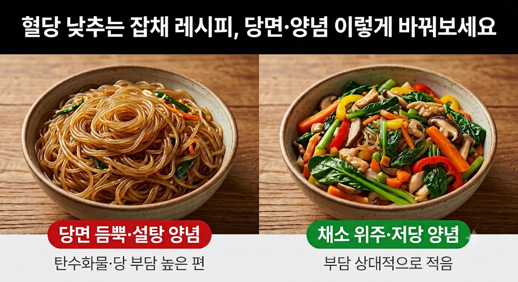 혈당 낮추는 잡채 레시피, 당면&middot;양념 이렇게 바꿔보세요