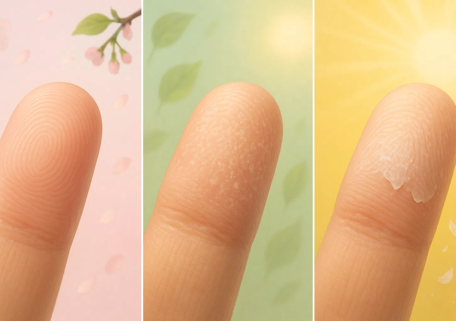 계절 변화에 따른 손가락 피부 벗겨짐