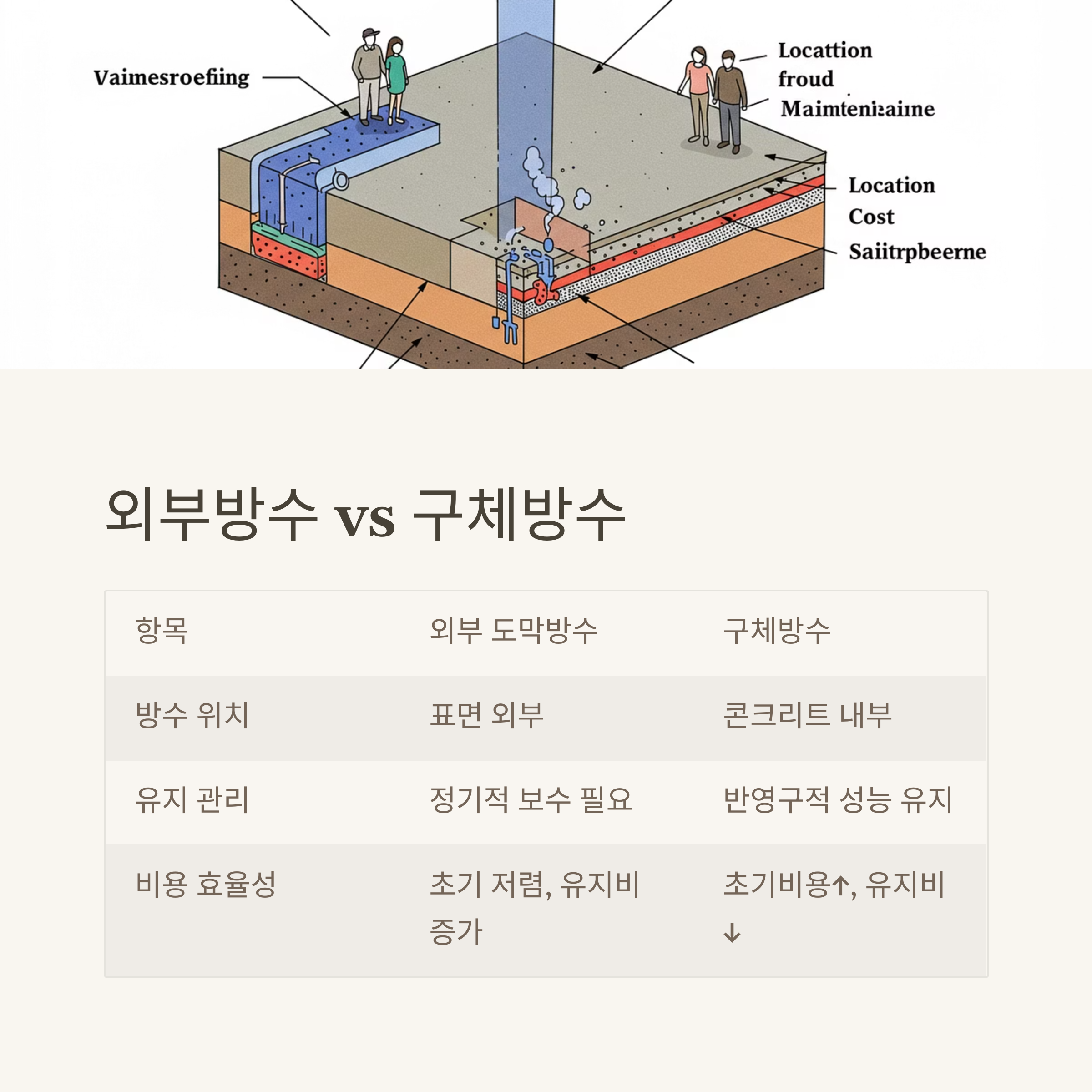 외부방수 VS 구체방수