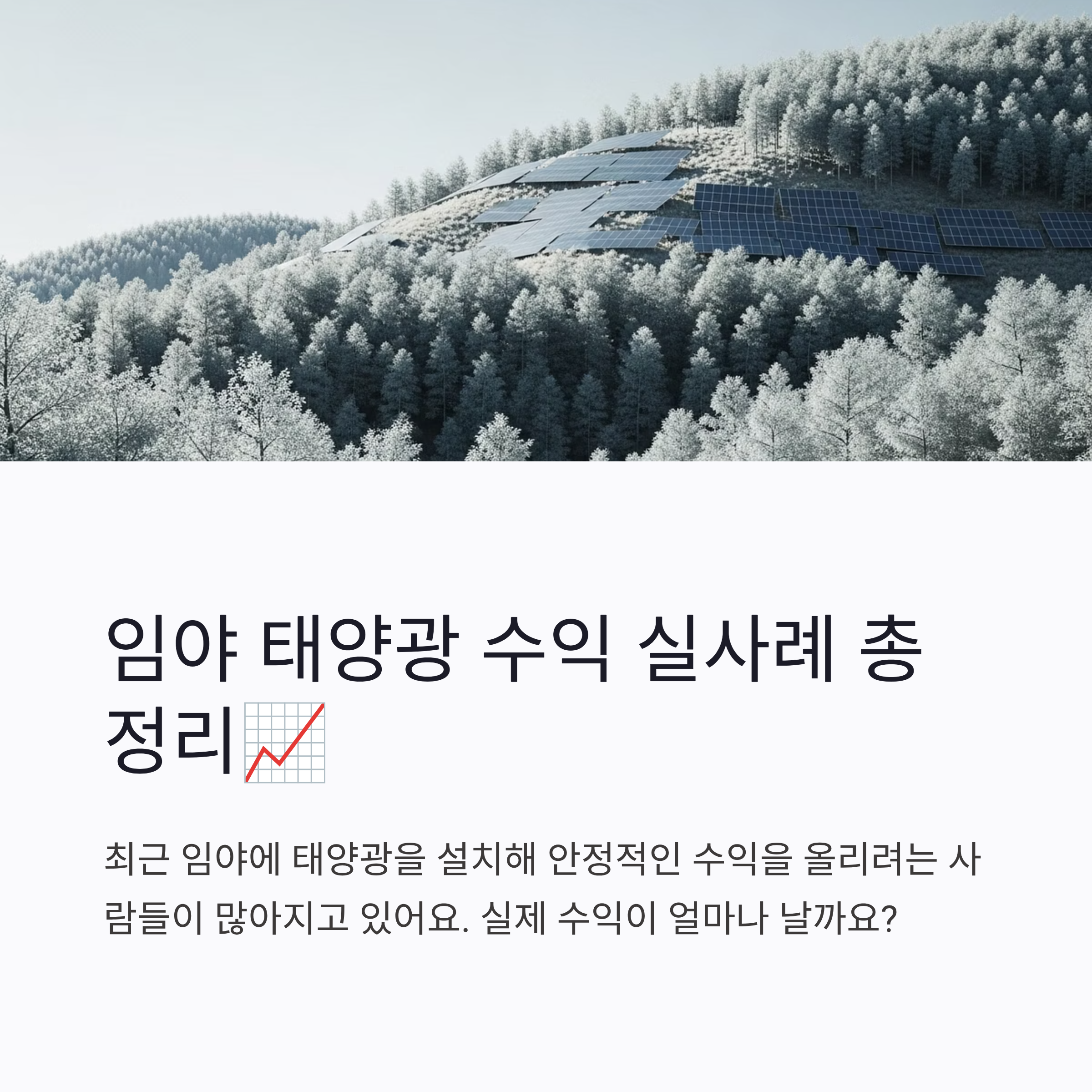 임야 태양광 수익 실사례 총정리