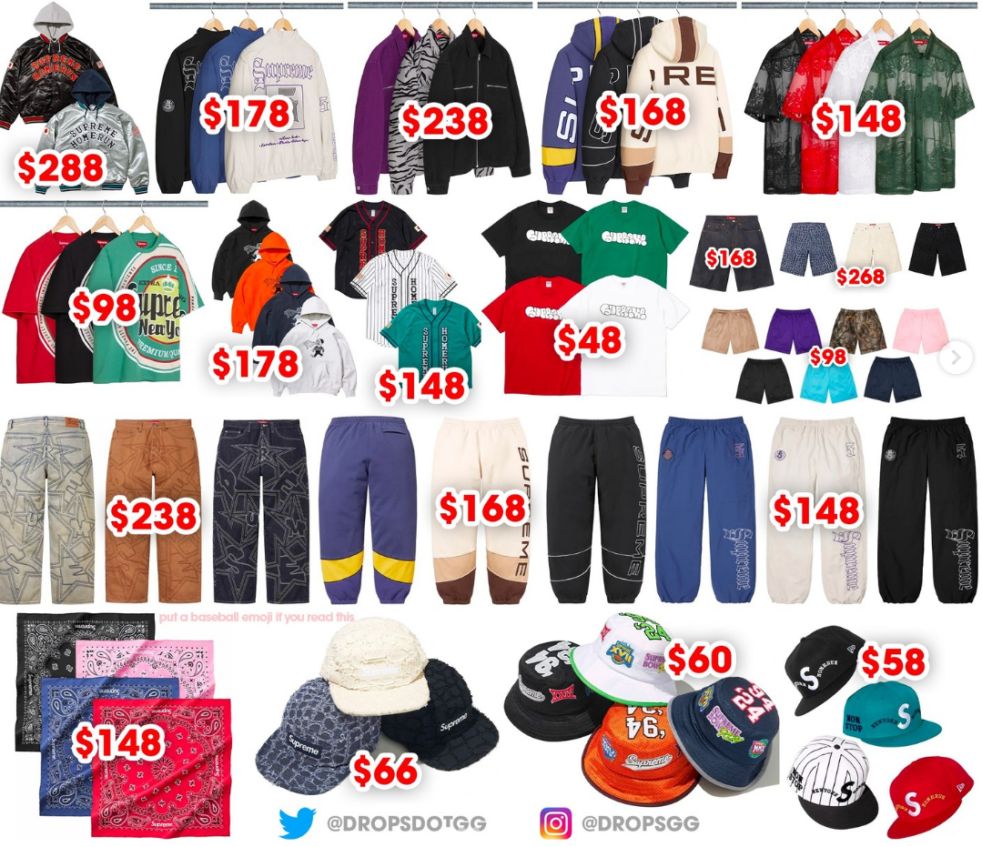 슈프림 Supreme 25 SS 12주차 드랍리스트