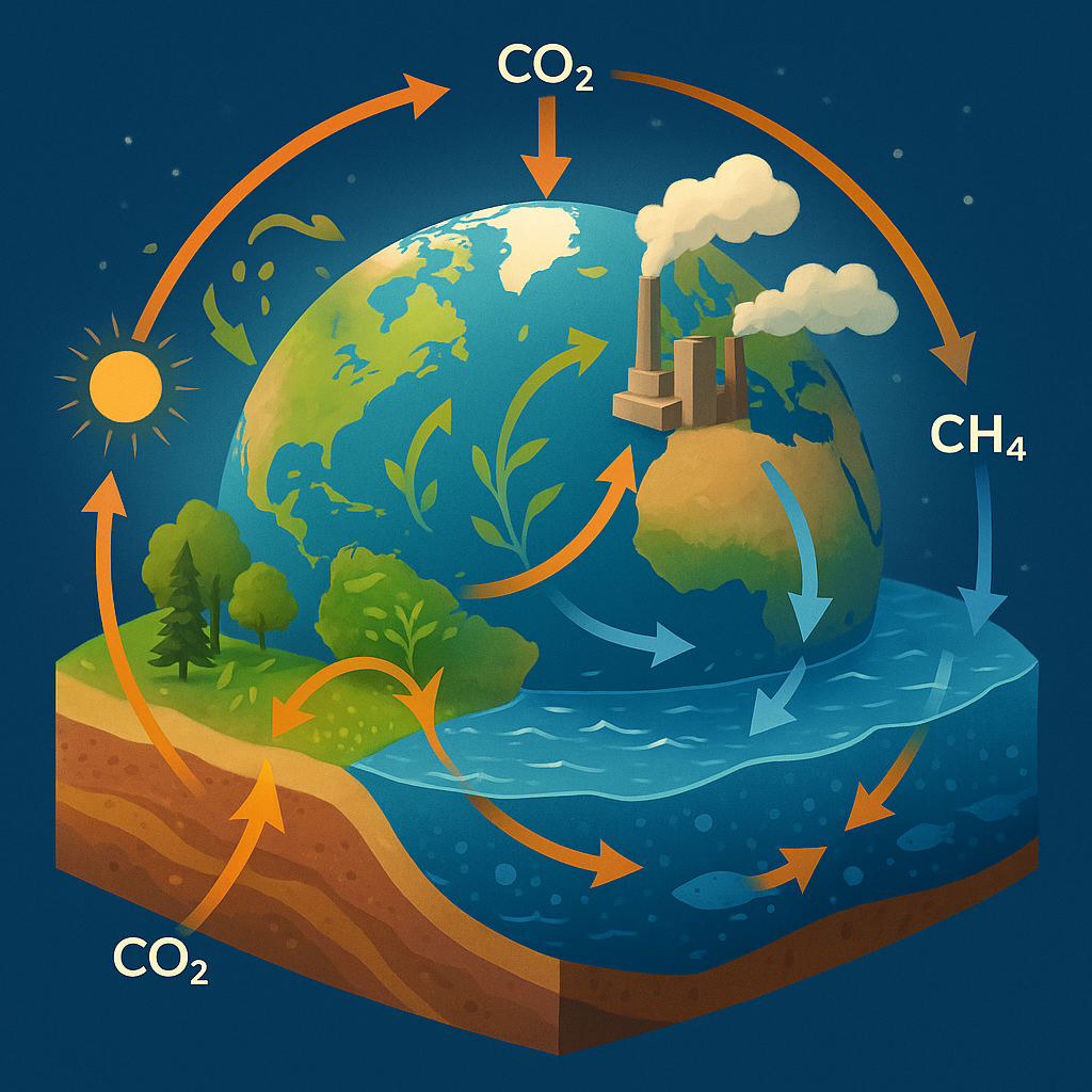 탄소 순환 과정과 주요 저장소