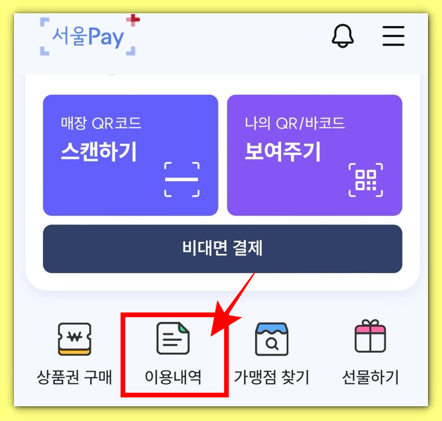 서울사랑상품권 서울페이플러스 이용내역