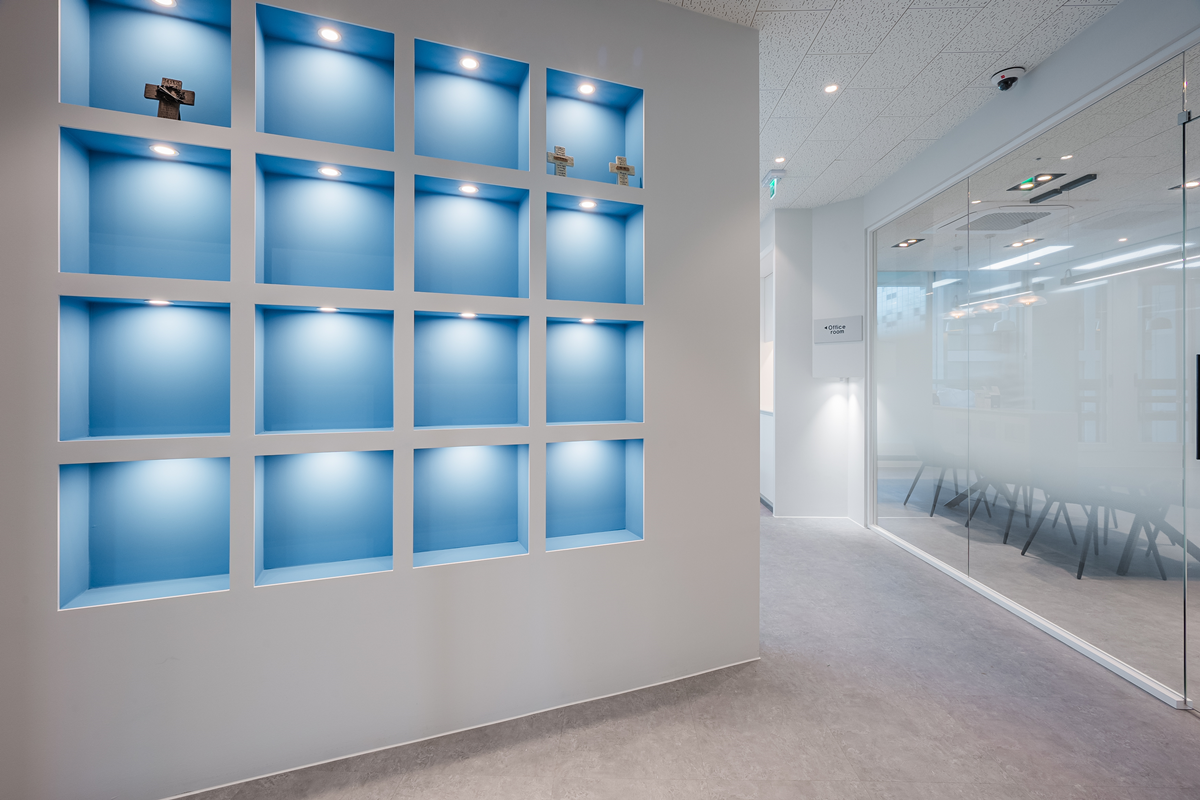 사무실벽면수납장시공