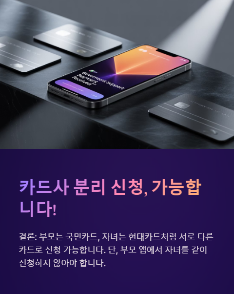 카드사 분리 신청 가능합니다