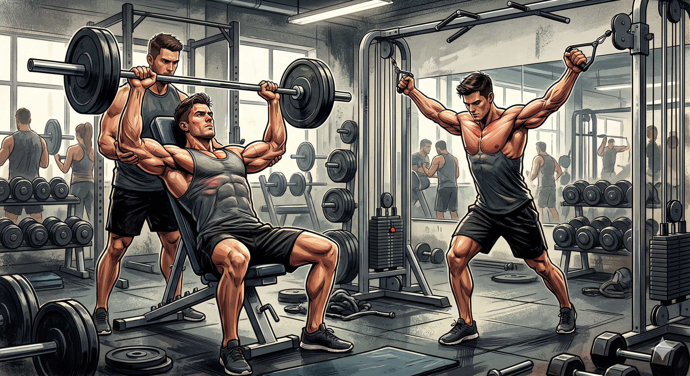 윗가슴이 아닌 어깨가 먼저 켜지는 구조적 패턴