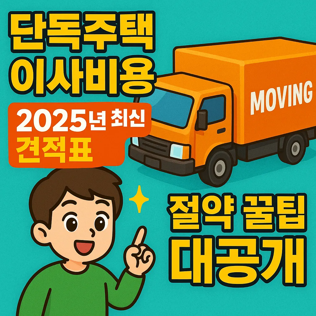단독주택 이사비용 2025년 최신 견적표와 절약 꿀팁 대공개