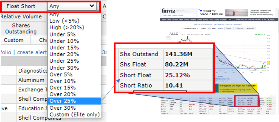 공매도 비율 설정