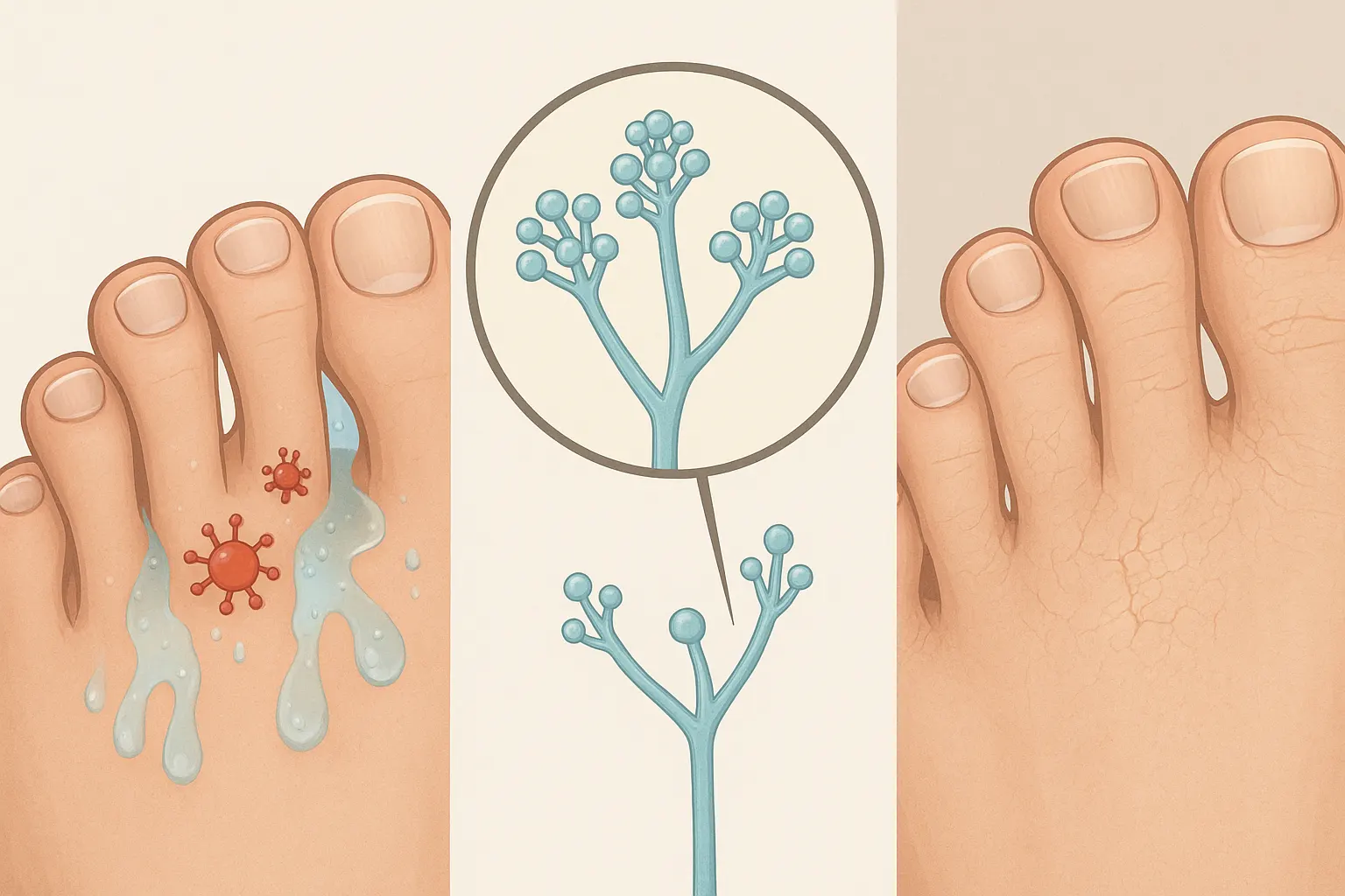 발가락 사이가 습한 상태에서 곰팡이균이 번식