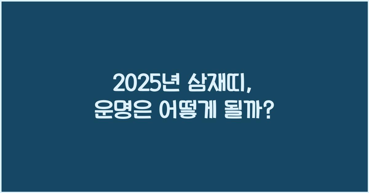 2025년 삼재띠