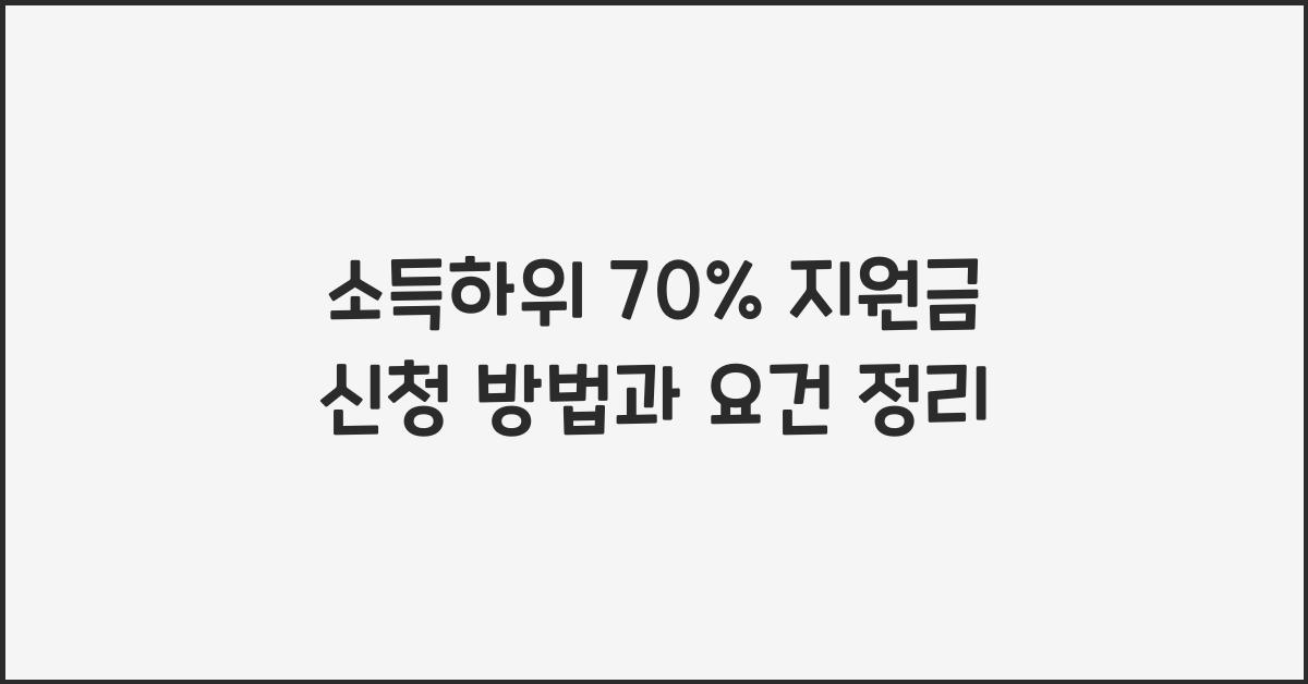 소득하위 70% 지원금 신청