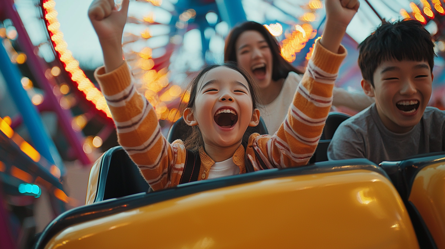 놀이기구타며-즐거워하는-아이들