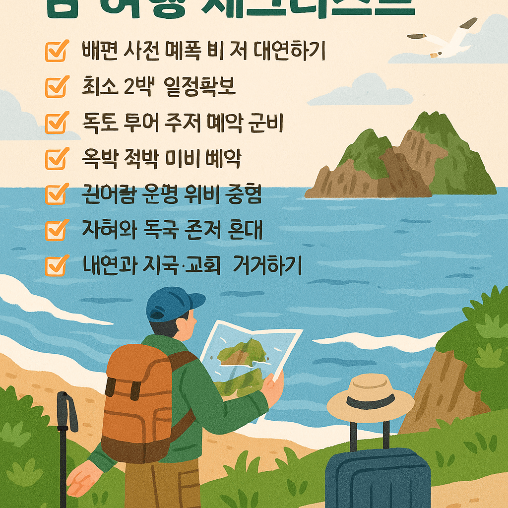 울릉도 독도, 섬 여행 계획자를 위한 체크리스트