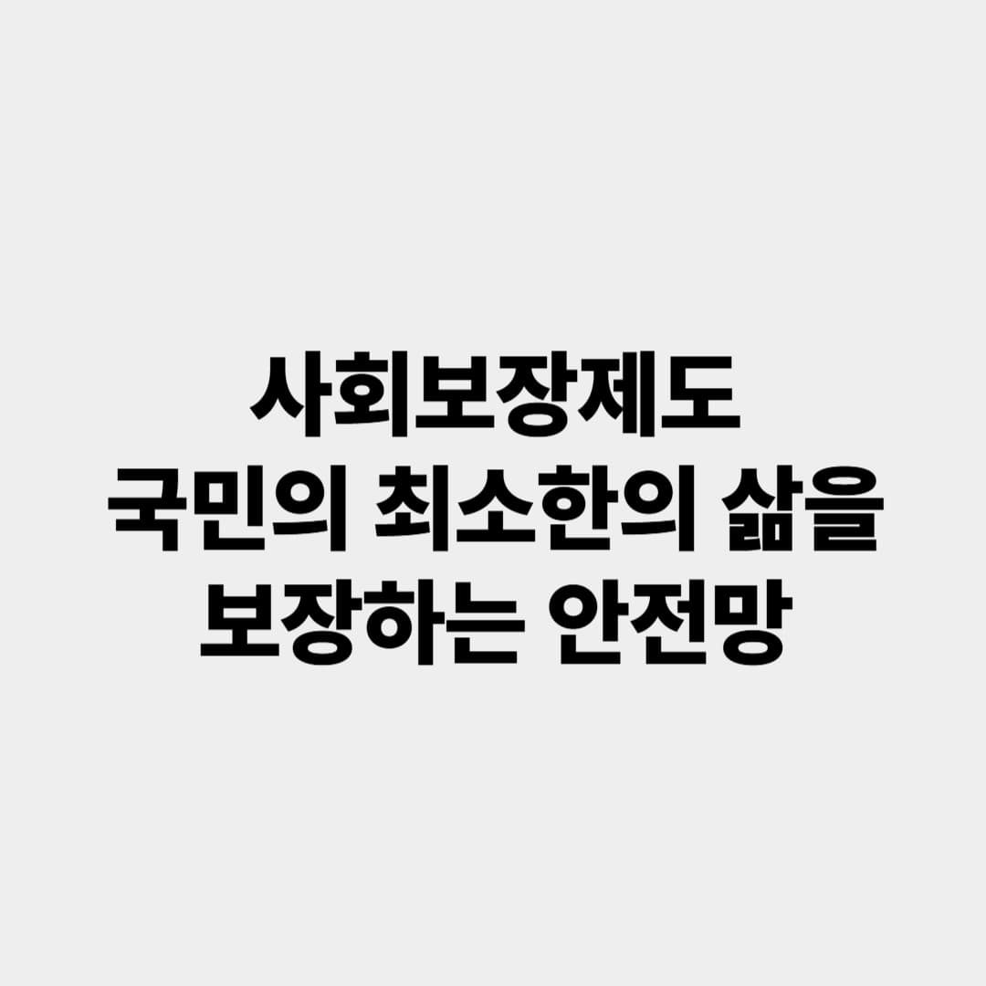 사회보장제도: 국민의 최소한의 삶을 보장하는 안전망
