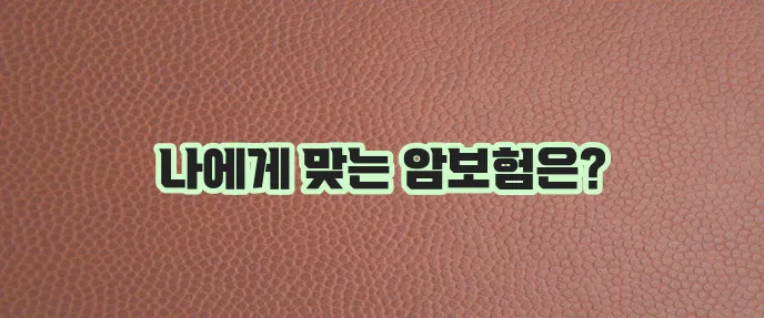 암보험 비교 사이트를 통해 비갱신형 암보험을 준비하세요.
