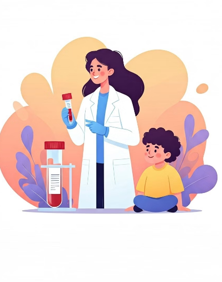 의사가 아이 검사를 하는 모습