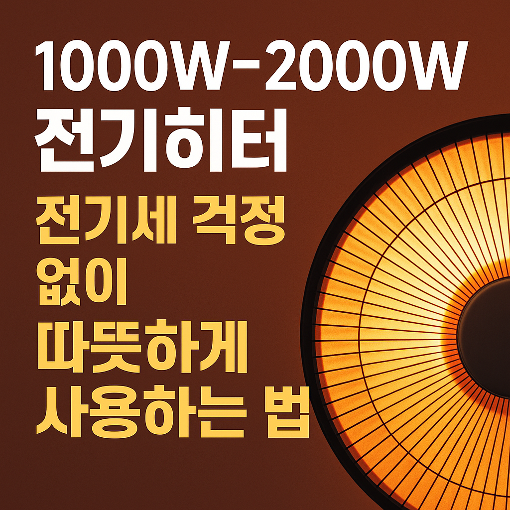 1000W~2000W 전기히터, 전기세 걱정 없이 따뜻하게 사용하는 방법
