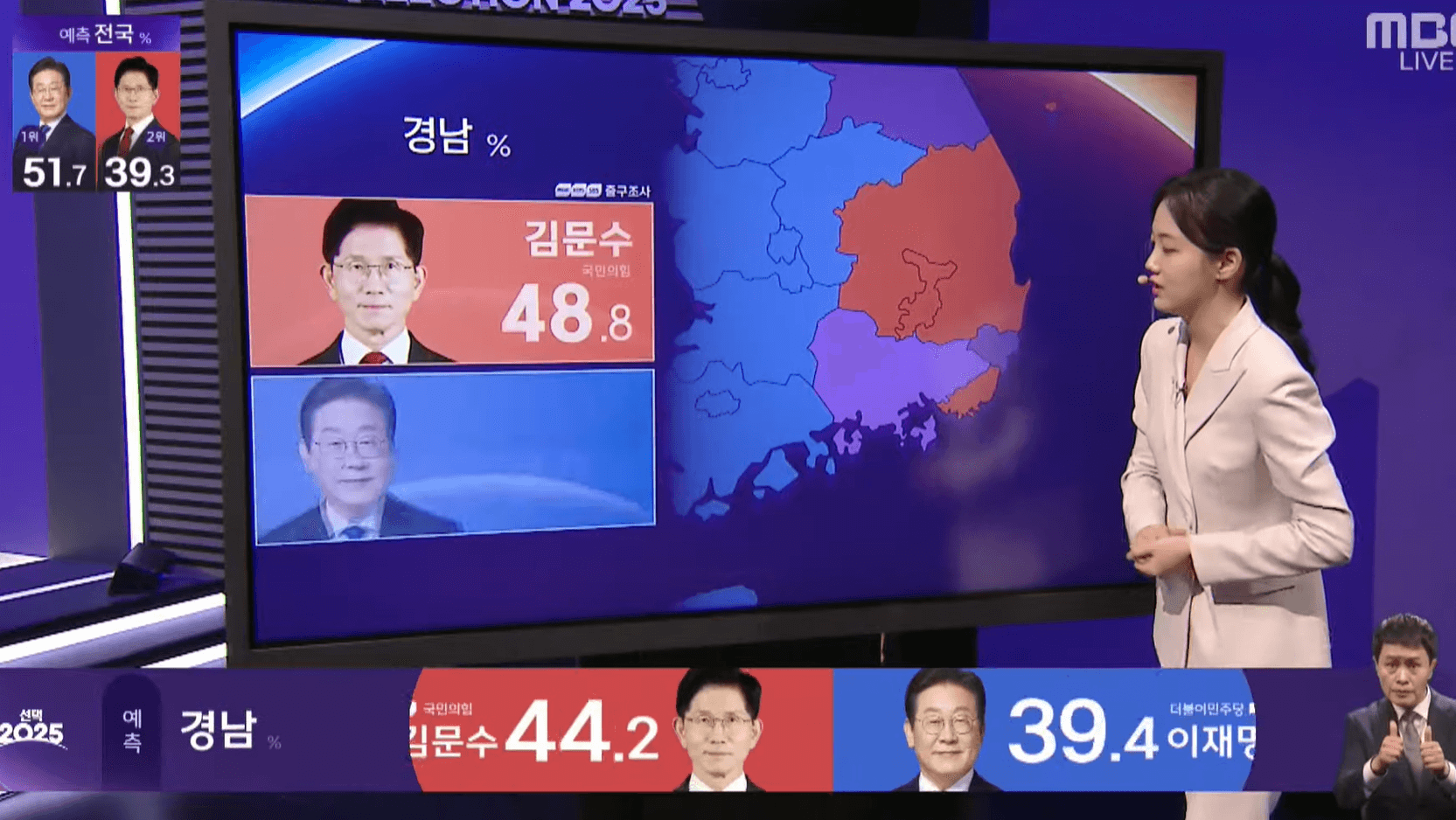 대선 개표방송 실시간 &#124; 시도별 출구조사 결과