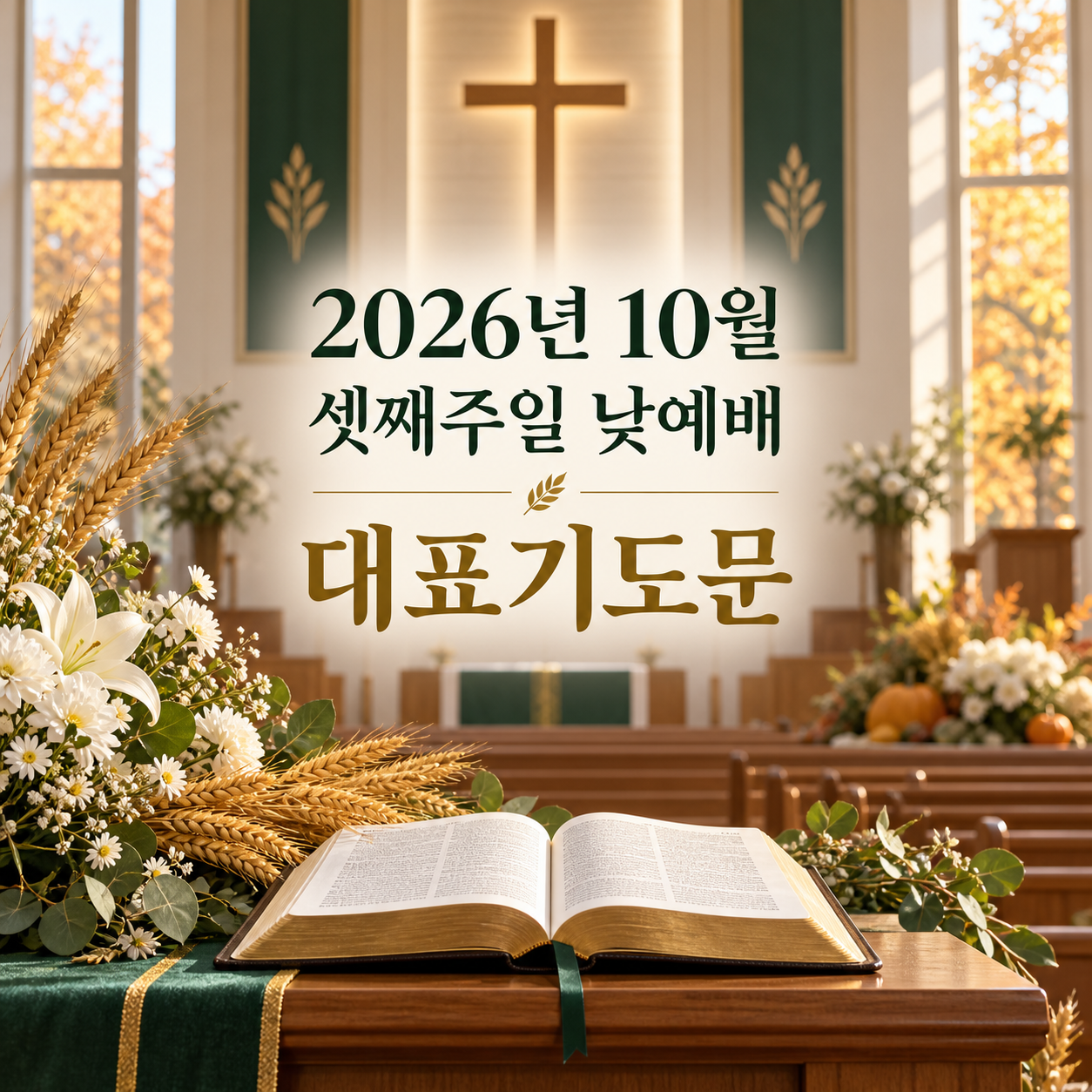 10월 셋째주일 낮예배 대표기도문