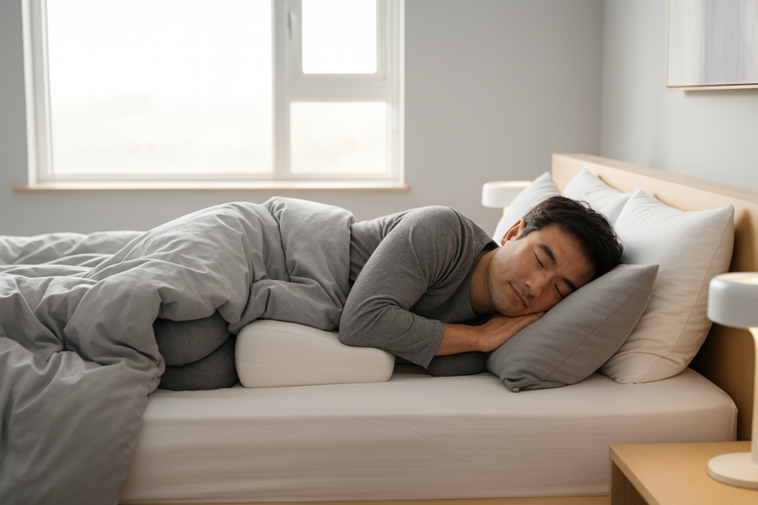 옆으로 자는 자세와 뇌 건강 관계 관련 이미지