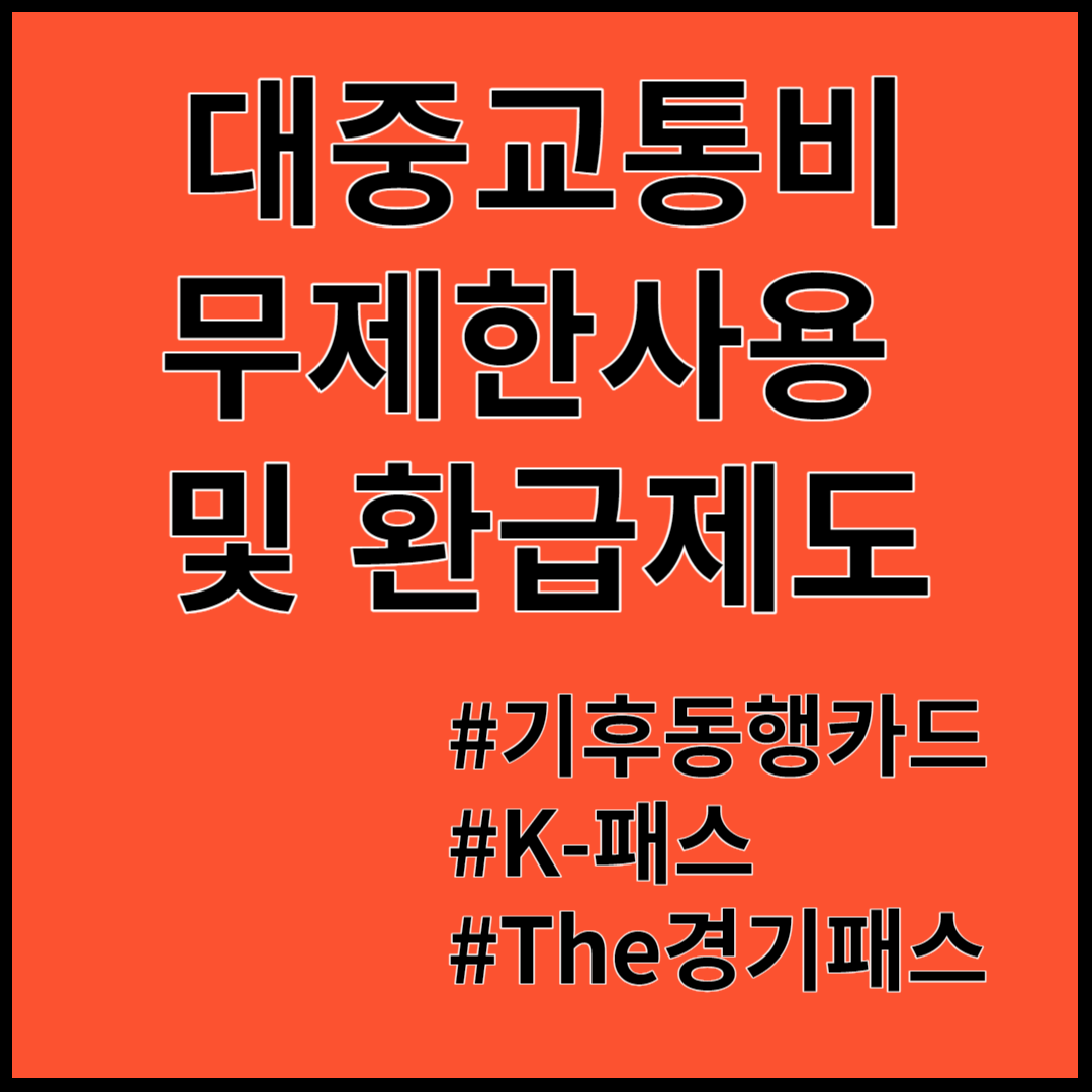 대중교통무제한이용 및 환급제도 ; 기후동행카드, K패스, The경기패스