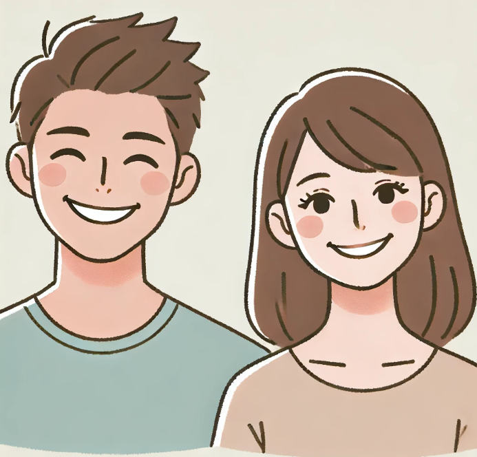 30대 행복한 남, 여