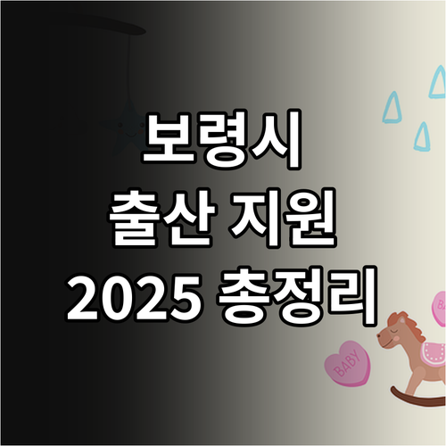 보령시 출산 장려 정책 2025: 지..