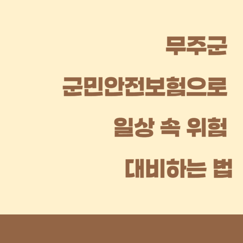 무주군 군민안전보험으로 일상 속 위험 대비하는 법