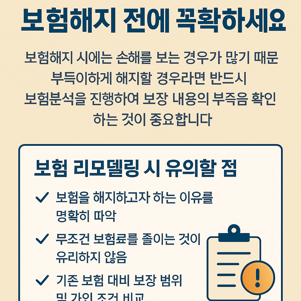 보험 리모델링, 보험해지 전에 보험분석부터 하세요