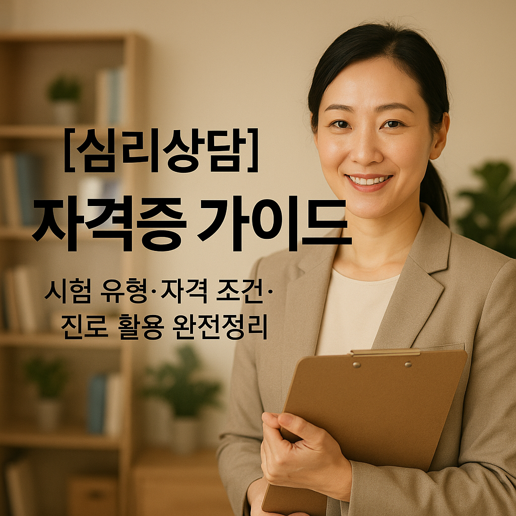 [심리상담] 자격증 가이드 ｜ 시험 유형&middot;자격 조건&middot;진로 활용 완전정리