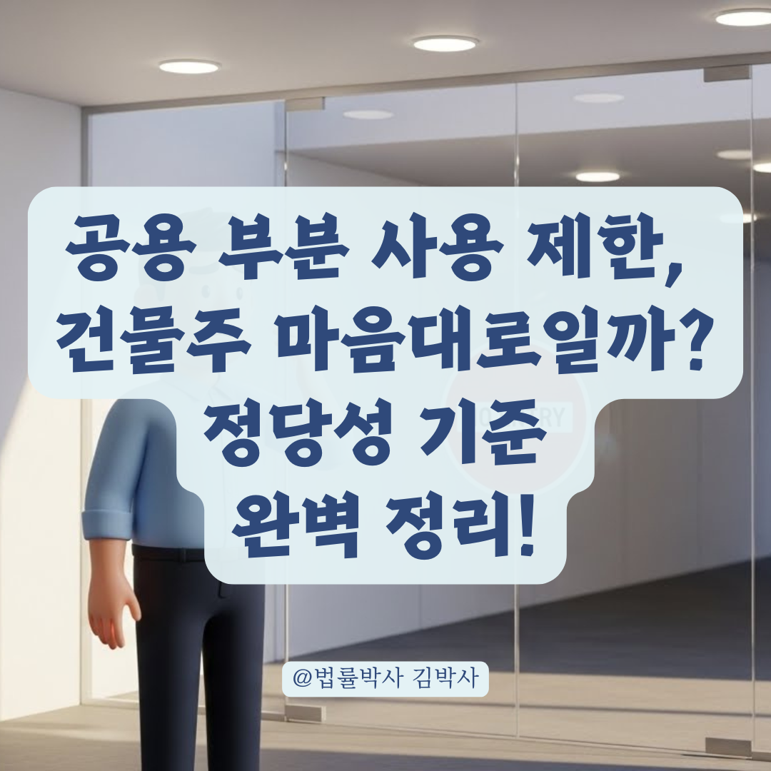 공용 부분 사용권을 제한하는 건물주의 조치가 정당한지 판단하는 기준