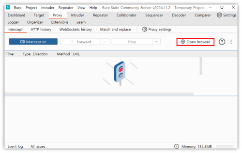 Burp suite 내 브라우저 선택