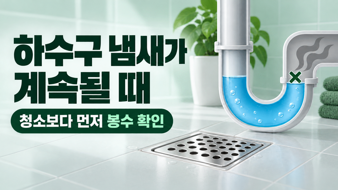 하수구 냄새가 계속될 때 ❘ 봉수·배수구·배관 틈 확인 순서