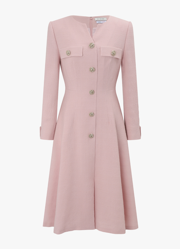 여왕의 집 100회 마지막회 함은정(강재인) 미샤 트위드 핑크 원피스