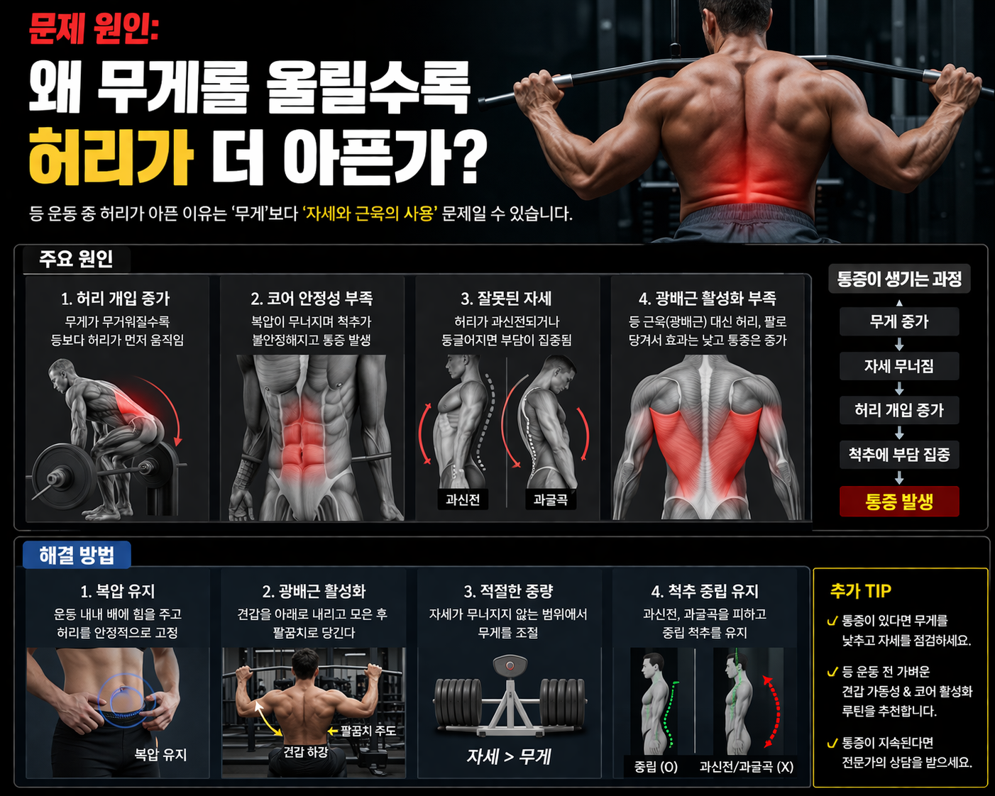 왜 무게를 올릴수록 허리가 더 아픈가