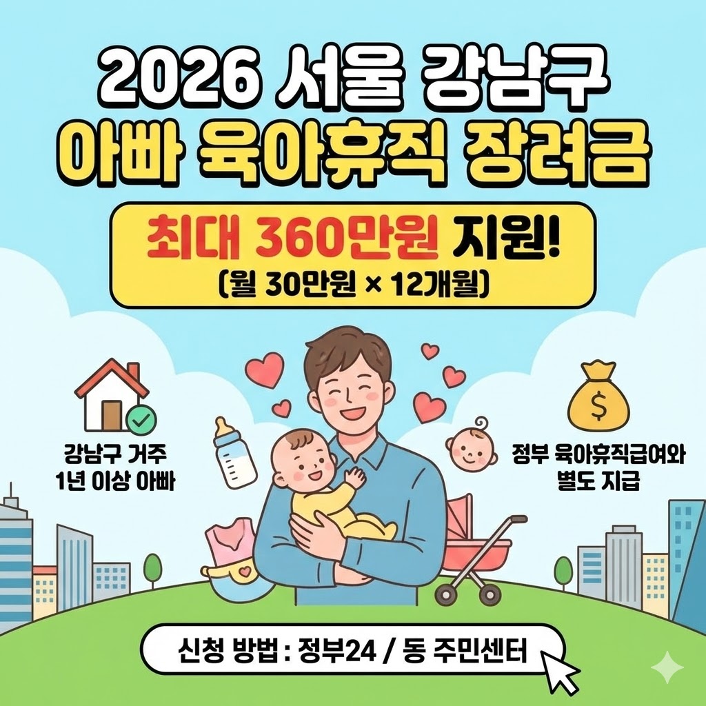 2026년 서울 강남구 아빠 육아휴직 장려금 제도 안내 썸네일