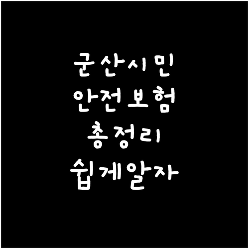 2025 군산시 시민안전보험 파헤치기..